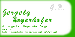 gergely mayerhofer business card